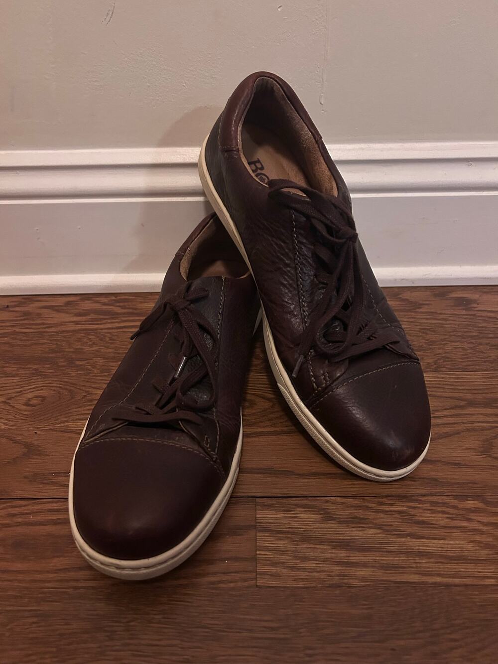 Børn Beck Tie Brown Leather Low-Top Dress Sneakers Men's 10 Classic Dadcore
